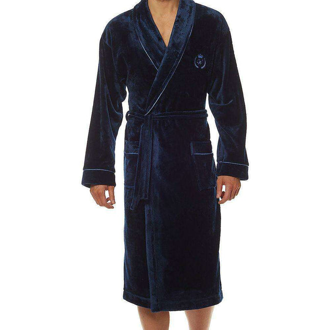 Elegant Men's Knit Bathrobe with Functional Pockets