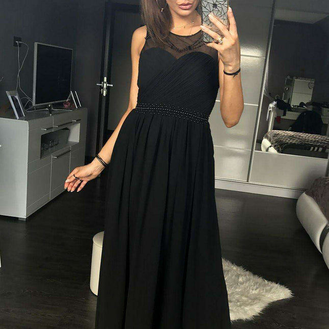 Elegant Mesh Corset Maxi Gown - YourNewStyle