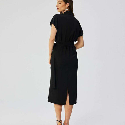 Elegant Midi Dress with Airy Kimono Sleeves - Made in Europe - Très Elite