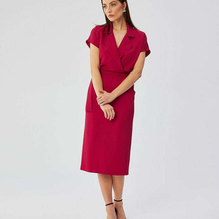 Elegant Midi Dress with Airy Kimono Sleeves - Made in Europe