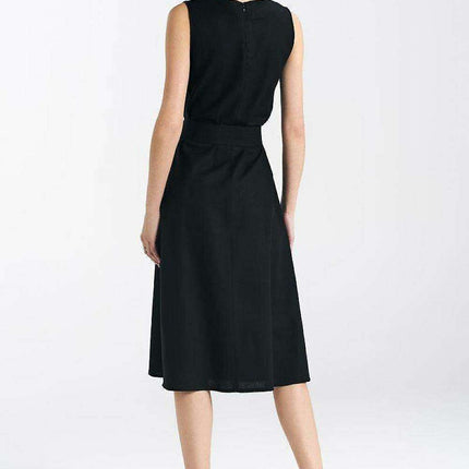 Elegant Midi Summer Dress With Waist Cinching Belt Classic - Très Elite