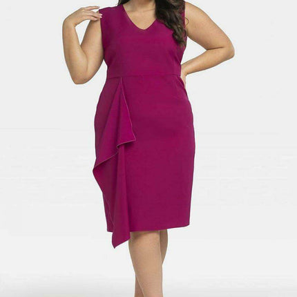 Elegant Mila Plus Size Midi Dress - Très Elite