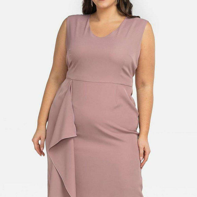 Elegant Mila Plus Size Midi Dress - Très Elite
