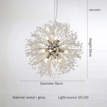 Elegant Modern LED Crystal Dandelion Chandelier - Stylish Lighting Solution for Home..