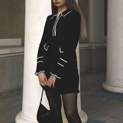 Elegant Modern Lapel Dress: A Fusion of Classic Charm and Trendy Style - Très Elite