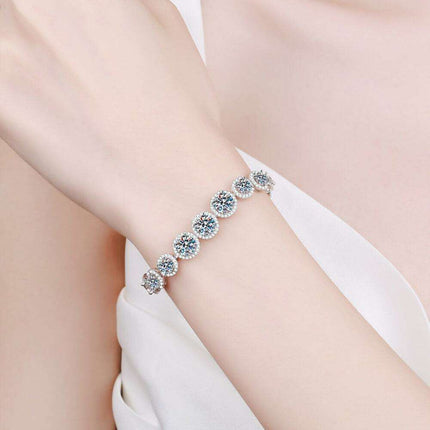 Elegant Moissanite and Zircon Silver Bracelet - Très Elite