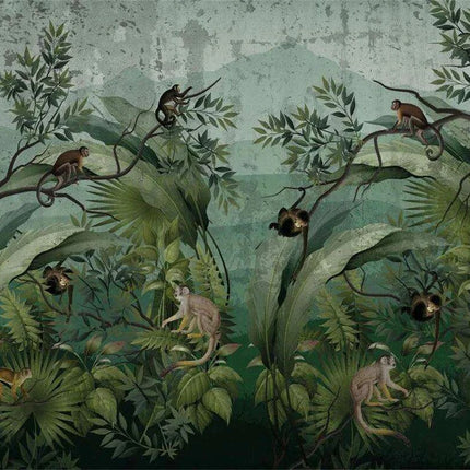 Elegant Monochrome 3D Banana Leaf Wallpaper for Stunning Home Interiors - Très Elite