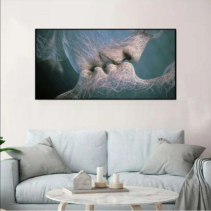 Elegant Monochrome Romance Canvas Artwork - Stylish Modern Wall Accent - Très Elite