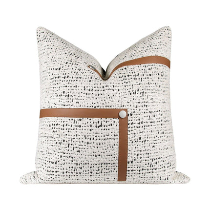 Elegant Moroccan Leather Cushion Cover Set - Artisan Crafted for Luxurious Decor