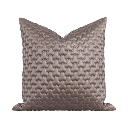 Elegant Moroccan Leather Cushion Cover Set - Artisan Crafted for Luxurious Decor