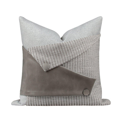 Elegant Moroccan Leather Cushion Cover Set - Artisan Crafted for Luxurious Decor