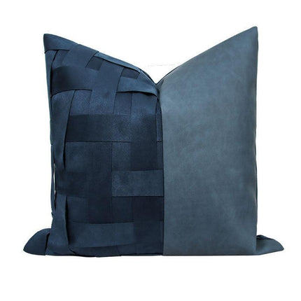 Elegant Moroccan Leather Cushion Cover Set - Artisan Crafted for Luxurious Decor