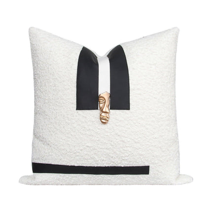 Elegant Moroccan Leather Cushion Cover Set - Artisan Crafted for Luxurious Decor