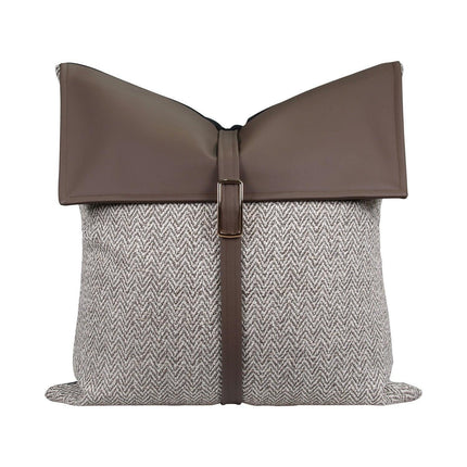 Elegant Moroccan Leather Cushion Cover Set - Artisan Crafted for Luxurious Decor