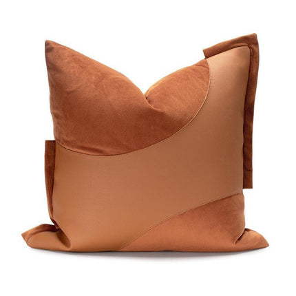 Elegant Moroccan Leather Cushion Cover Set - Artisan Crafted for Luxurious Decor