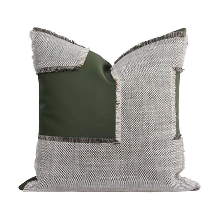 Elegant Moroccan Leather Cushion Cover Set - Artisan Crafted for Luxurious Decor