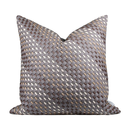 Elegant Moroccan Leather Cushion Cover Set - Artisan Crafted for Luxurious Decor