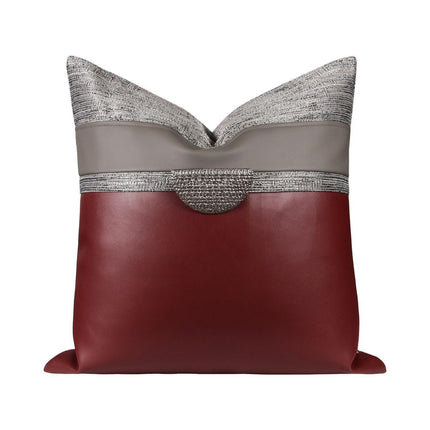Elegant Moroccan Leather Cushion Cover Set - Artisan Crafted for Luxurious Decor