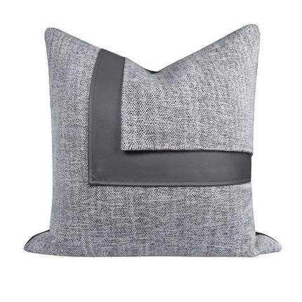 Elegant Moroccan Leather Cushion Cover Set - Artisan Crafted for Luxurious Decor