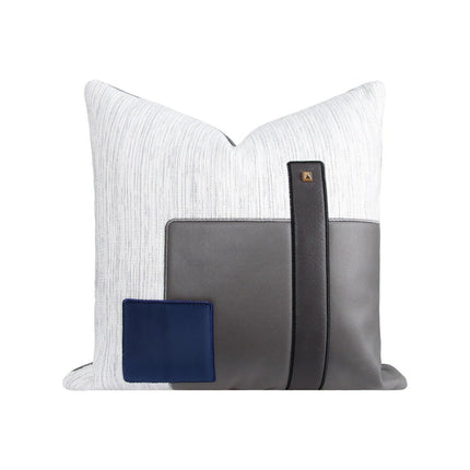 Elegant Moroccan Leather Cushion Cover Set - Artisan Crafted for Luxurious Decor