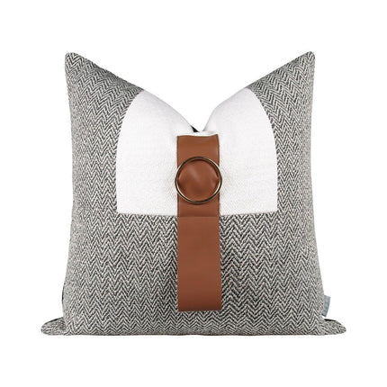 Elegant Moroccan Leather Cushion Cover Set - Artisan Crafted for Luxurious Decor