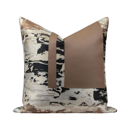 Elegant Moroccan Leather Cushion Cover Set - Artisan Crafted for Luxurious Decor