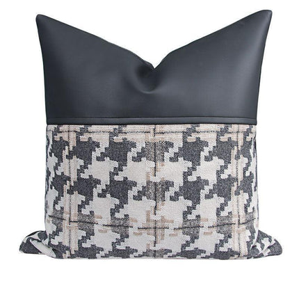 Elegant Moroccan Leather Cushion Cover Set - Artisan Crafted for Luxurious Decor