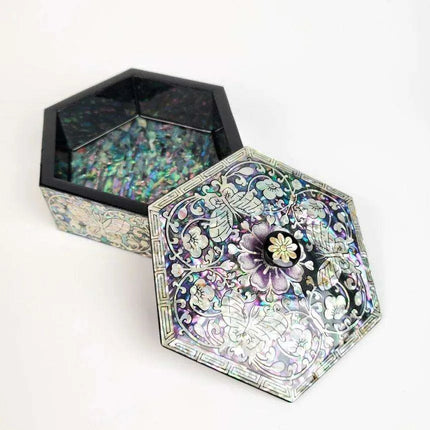 Elegant Mother of Pearl Floral Jewelry Organizer- Très Elite- Très Elite