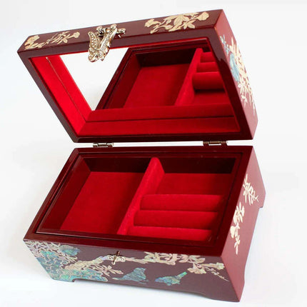 Elegant Mother of Pearl Jewelry Box with Mirror - Stylish Storage for Your Precious Gems - Très Elite