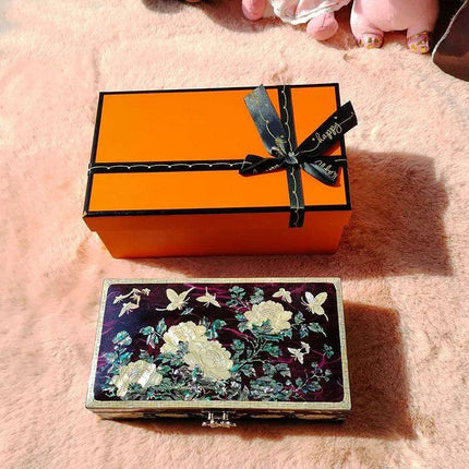 Elegant Mother of Pearl Jewelry Chest - Artisanal Wooden Organizer - Très Elite