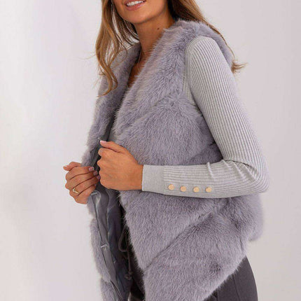 Elegant Multi-Pocket Faux Fur Vest for Every Event - Très Elite