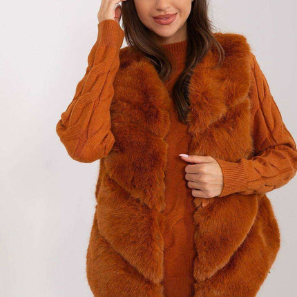 Elegant Multi-Pocket Faux Fur Vest for Every Event
