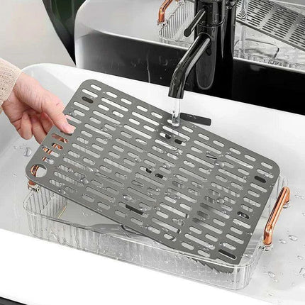 Elegant Multi-Purpose Plastic Tea Serving Tray with Handles for Home and Dining Use - Très Elite