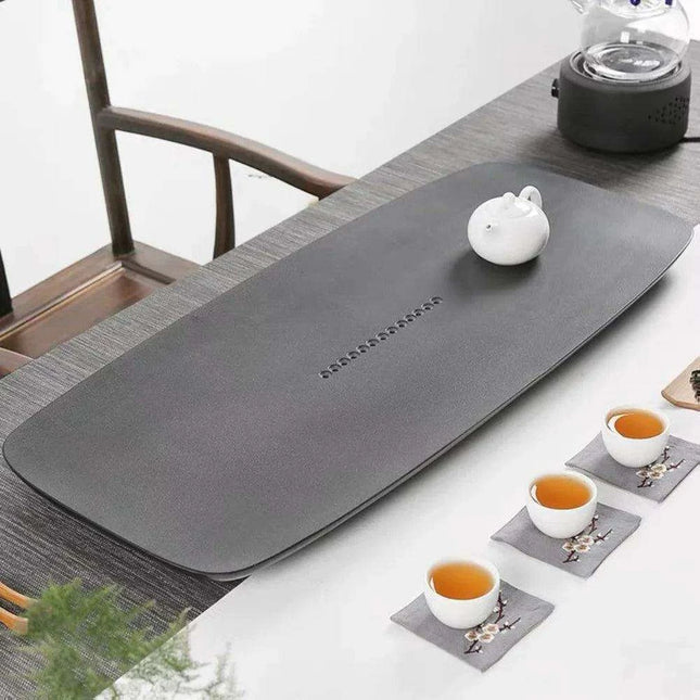 Elegant Natural Stone Tea Serving Tray - Modern 1-Piece Decorative Set, 50x20cm