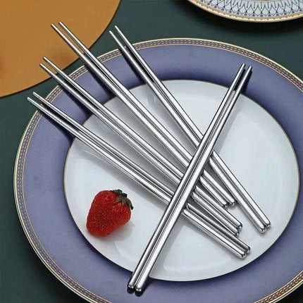 Elegant Non-Slip Stainless Steel Sushi Chopsticks Set for Asian Dining - Très Elite