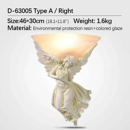 Elegant Nordic Angel LED Wall Lamp - Vintage Resin Sconce for Home Elegance - Très Elite