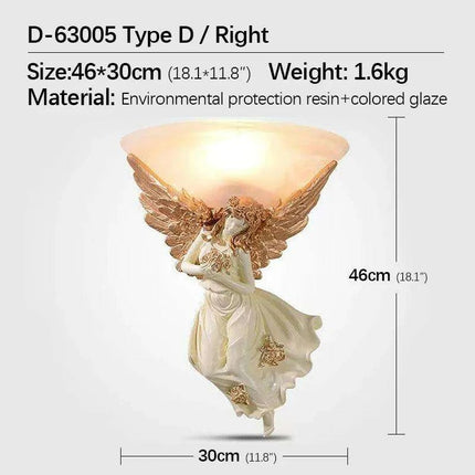 Elegant Nordic Angel LED Wall Lamp - Vintage Resin Sconce for Home Elegance - Très Elite