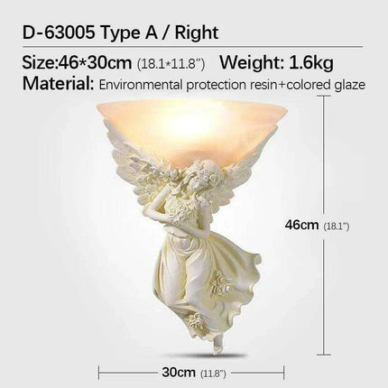 Elegant Nordic Angel LED Wall Lamp - Vintage Resin Sconce for Home Elegance - Très Elite