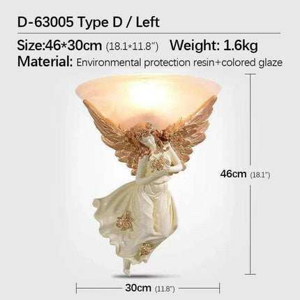 Elegant Nordic Angel LED Wall Lamp - Vintage Resin Sconce for Home Elegance - Très Elite