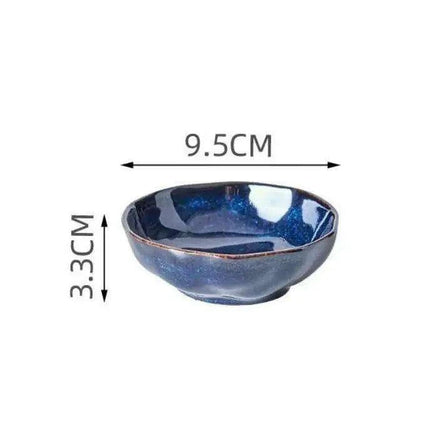 Elegant Nordic Blue Stoneware Dining Set - Safe for Microwave and Dishwasher - Très Elite