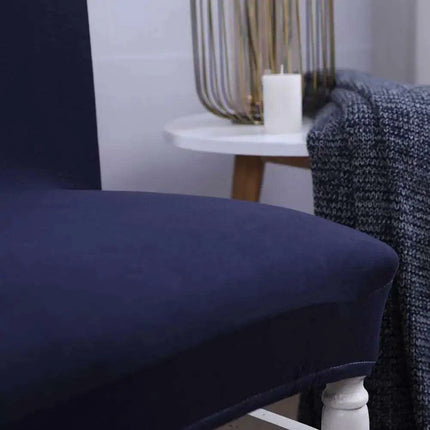 Elegant Nordic Dark Blue Stretch Chair Cover - Premium Spandex/Polyester for Events and Banquets - Très Elite