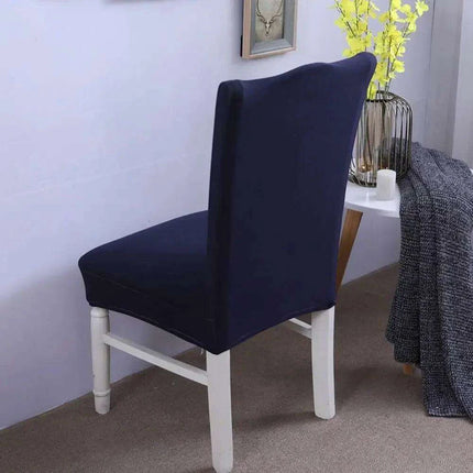 Elegant Nordic Dark Blue Stretch Chair Cover - Premium Spandex/Polyester for Events and Banquets - Très Elite