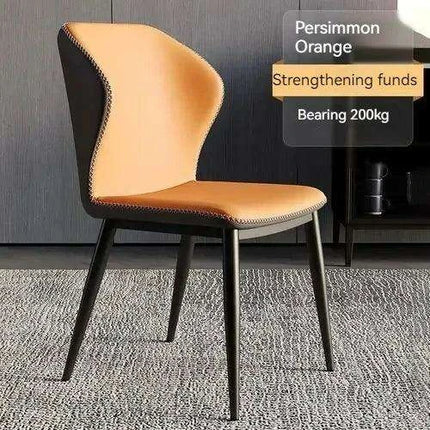 Elegant Nordic Genuine Leather Dining Chair with Modern Flair - Très Elite