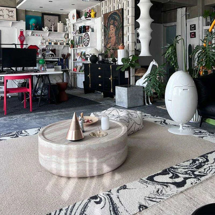Elegant Nordic Round Coffee Table - Chic and Practical for Small Living Areas - Très Elite
