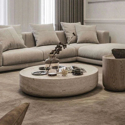 Elegant Nordic Round Coffee Table - Chic and Practical for Small Living Areas - Très Elite