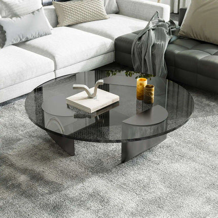 Elegant Nordic Transparent Round Coffee Table- Très Elite- Très Elite