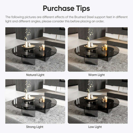 Elegant Nordic Transparent Round Coffee Table - Très Elite