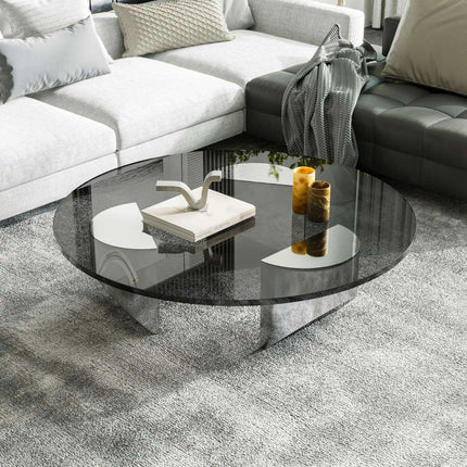Elegant Nordic Transparent Round Coffee Table- Très Elite- Très Elite