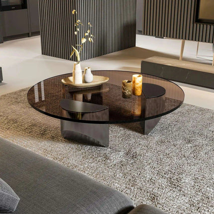 Elegant Nordic Transparent Round Coffee Table - Très Elite