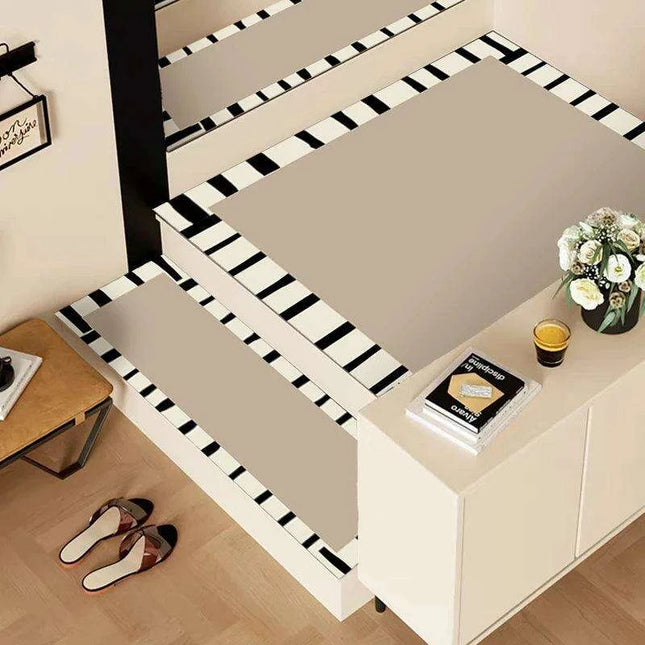 Elegant Nordic Water-Absorbent PVC Leather Stair Tread with Anti-Slip Design for Enhanced Home Safety